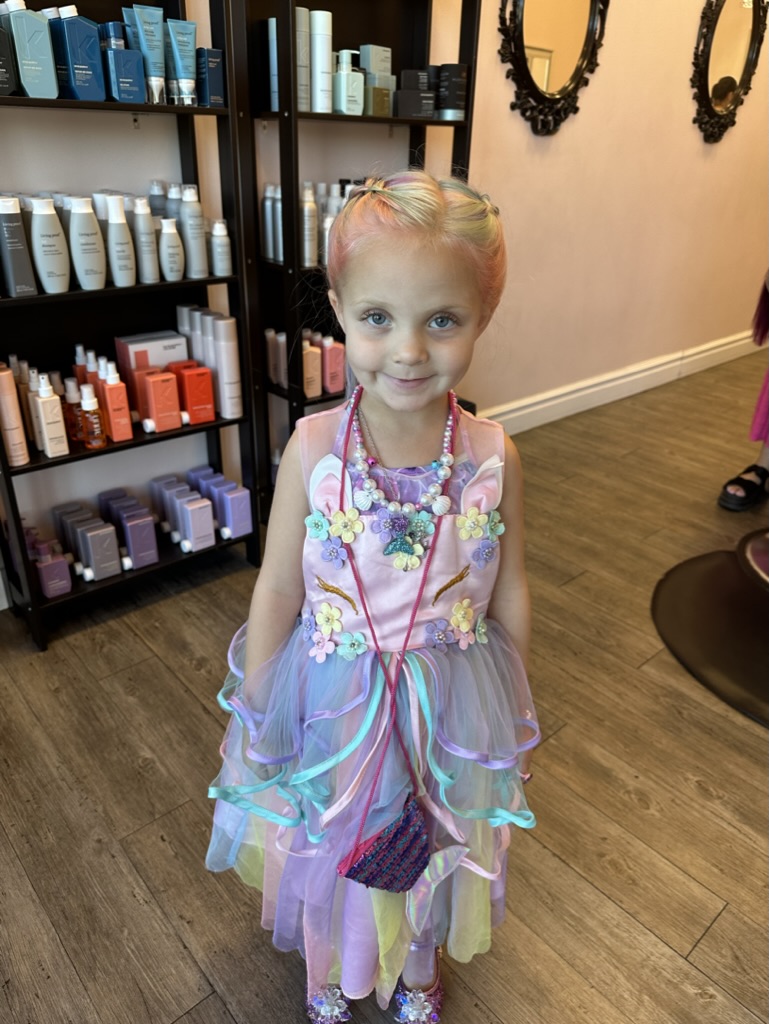 Birthday guest with colorful braids and accessories