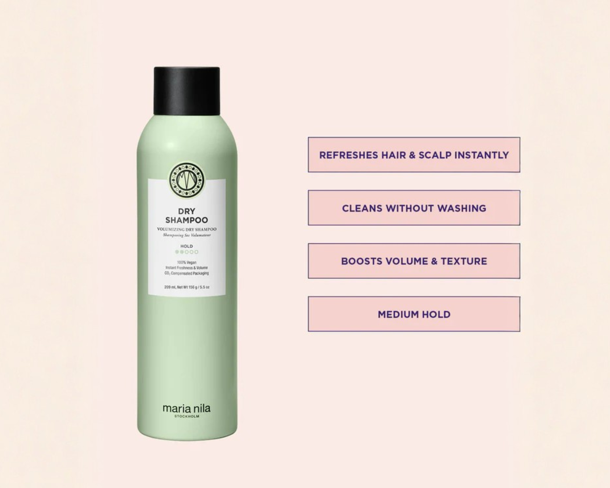 Maria Nila Dry Shampoo spray for refreshing hair, adding volume and texture without washing