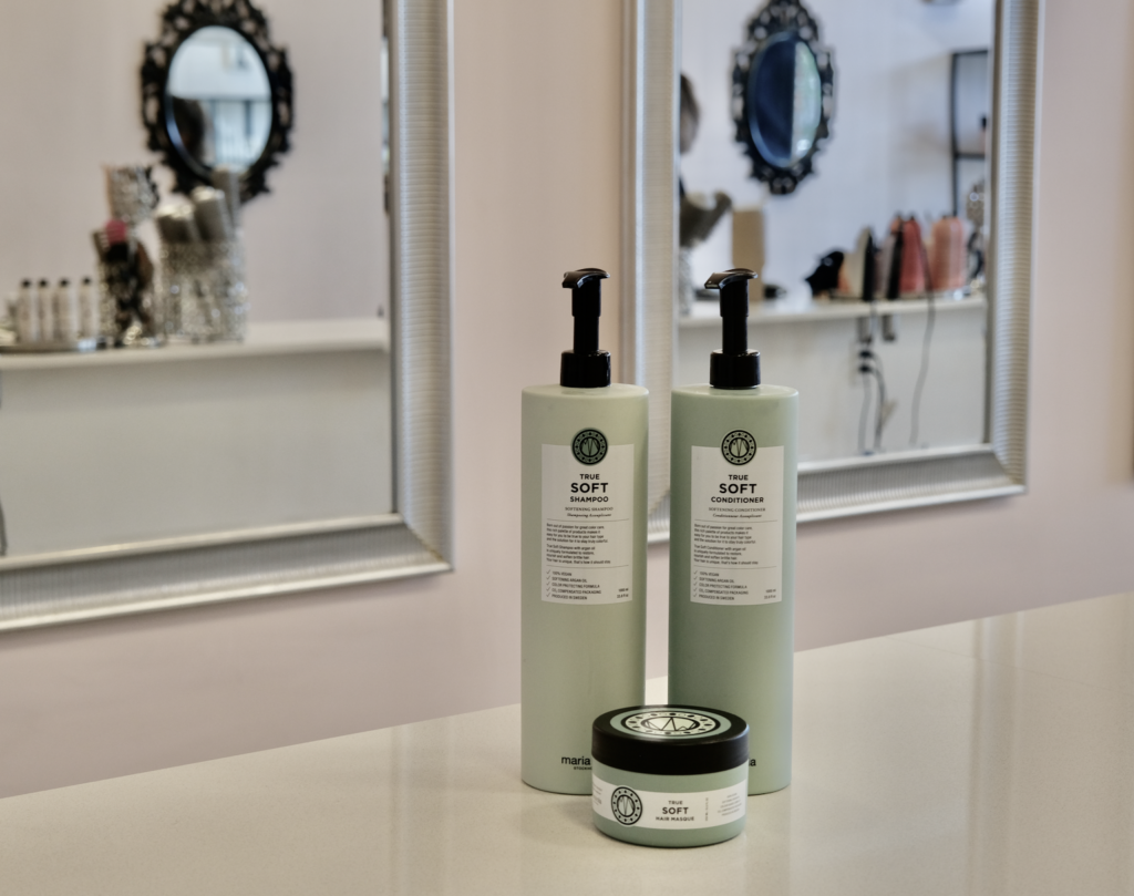 Maria Nila True Soft shampoo, conditioner and hair masque for soft, hydrated hair